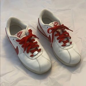 Nike white and red sneakers